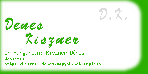 denes kiszner business card
